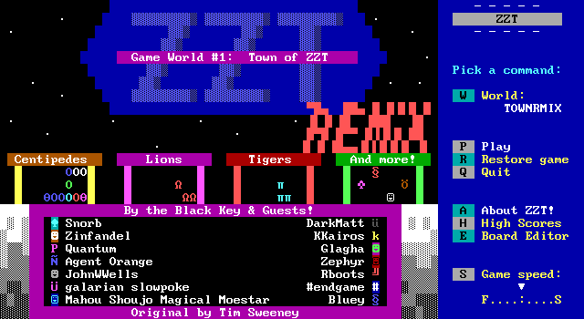 Remixed TOWN.ZZT Title Screen