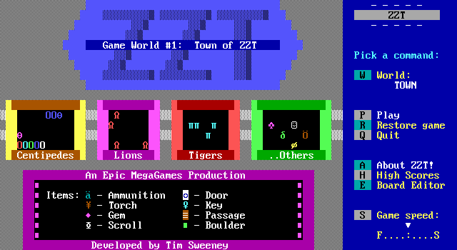 ZZT Title Screen